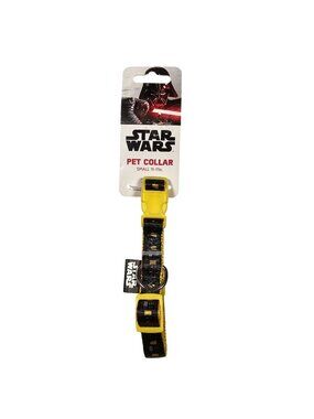 Star Wars Darth Vader Pet Collar Size S 11-17" Adjustable Yellow / Black Nylon
